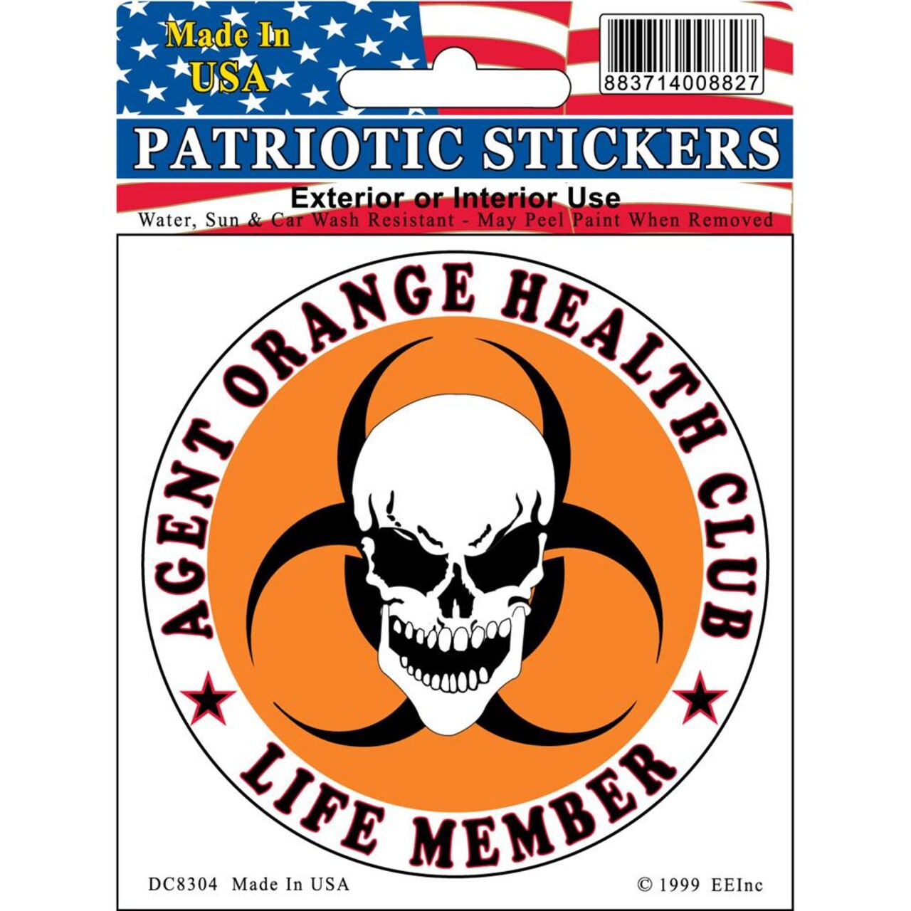 Agent Orange Health Club Life Member Vietnam Sticker 3-1/4"X3-1/2"